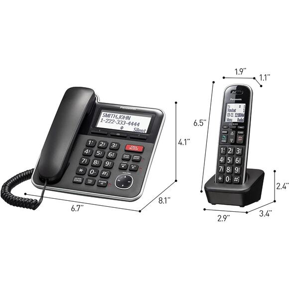 NEW Panasonic Expandable Corded/Cordless Phone  Answering  Machine KX-TGB852B - Picture 2 of 6